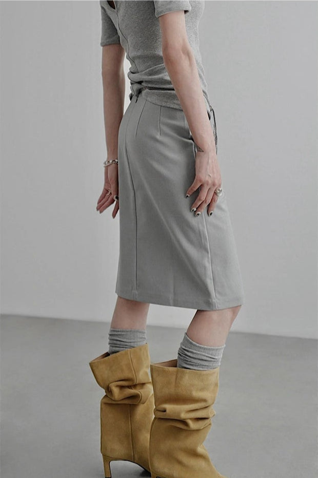 中長直筒裙 B4256