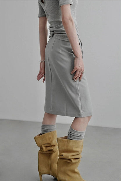 中長直筒裙 B4256