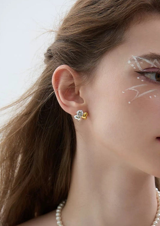 S925 Symphony Love Triple Floral Earrings B3077