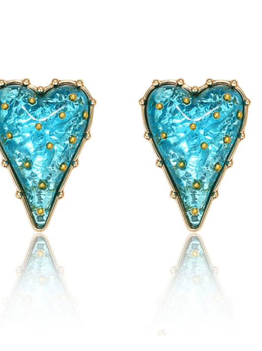 Clear color love earrings B2711