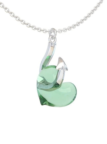 Fish hook love heart necklace B2684