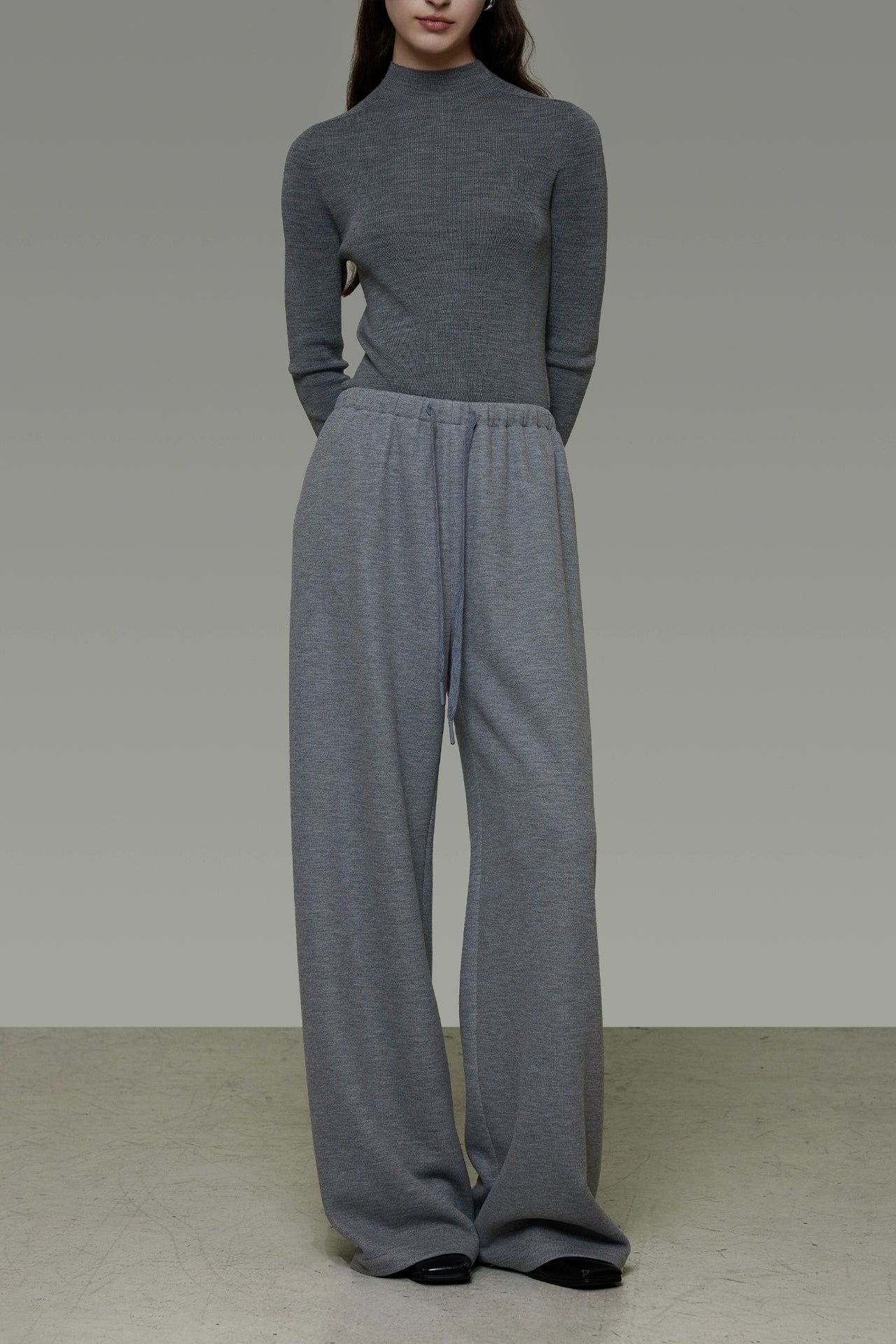 グレードローストリングルーズワイドパンツ　B4488