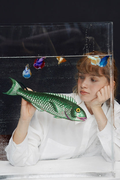 グリーンフィッシュヴィンテージ刺繡ニッチネクタイ　B4160