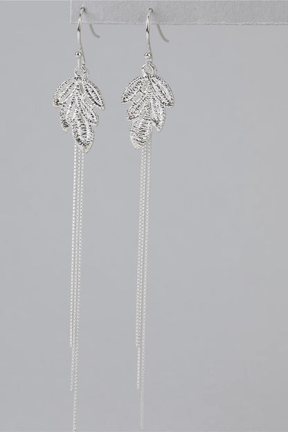 S925レースリーフタッセルピアス　B4564