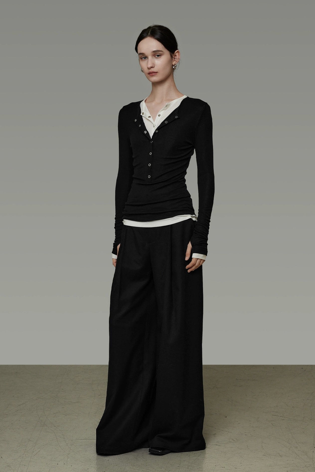 半開襟修身T卹 B4504