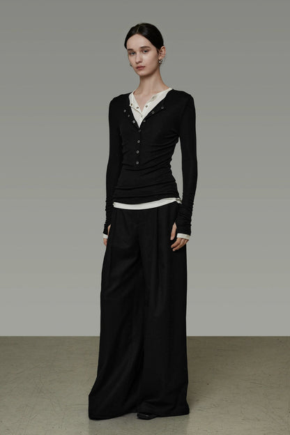 半開襟修身T卹 B4504