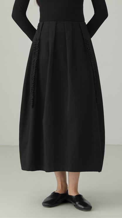 Tencel Cotton Frill Edge Bubble Skirt B4724