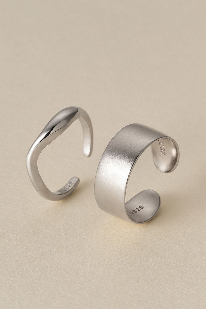 S925プレーンサークルマットオープンリング　B4720