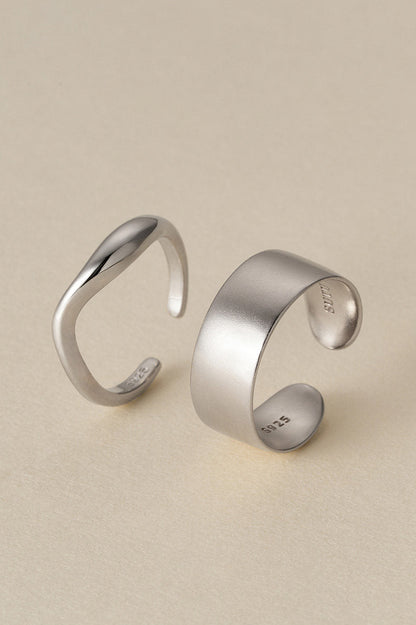 S925プレーンサークルマットオープンリング　B4720