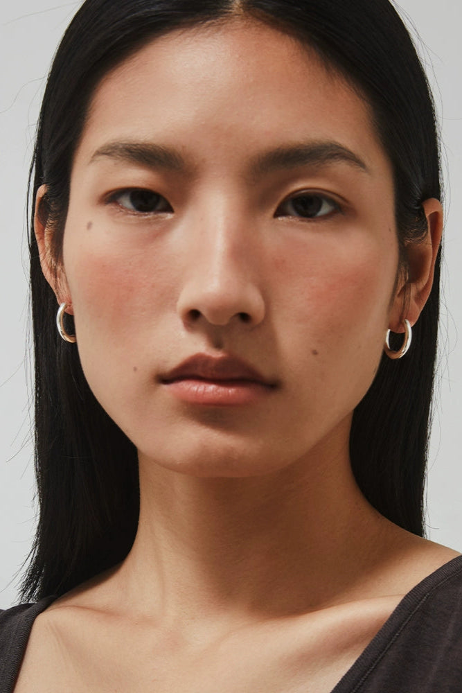 S925プレーンフープスタッドピアス　B4341