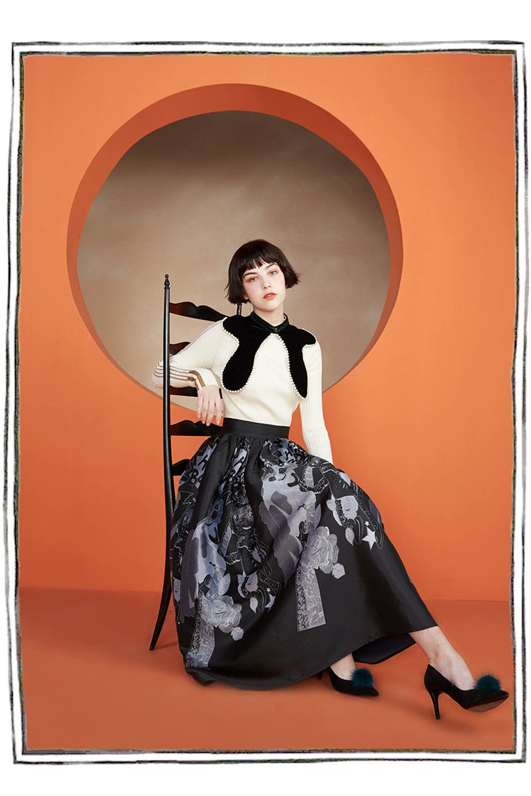 ユニークパールビーズベルベットカラー　b4446