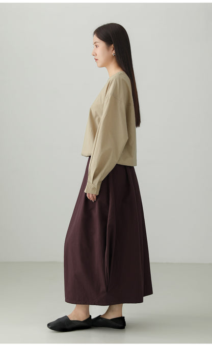 ミニマルクルーネックプルオーバーシャツ　B4729