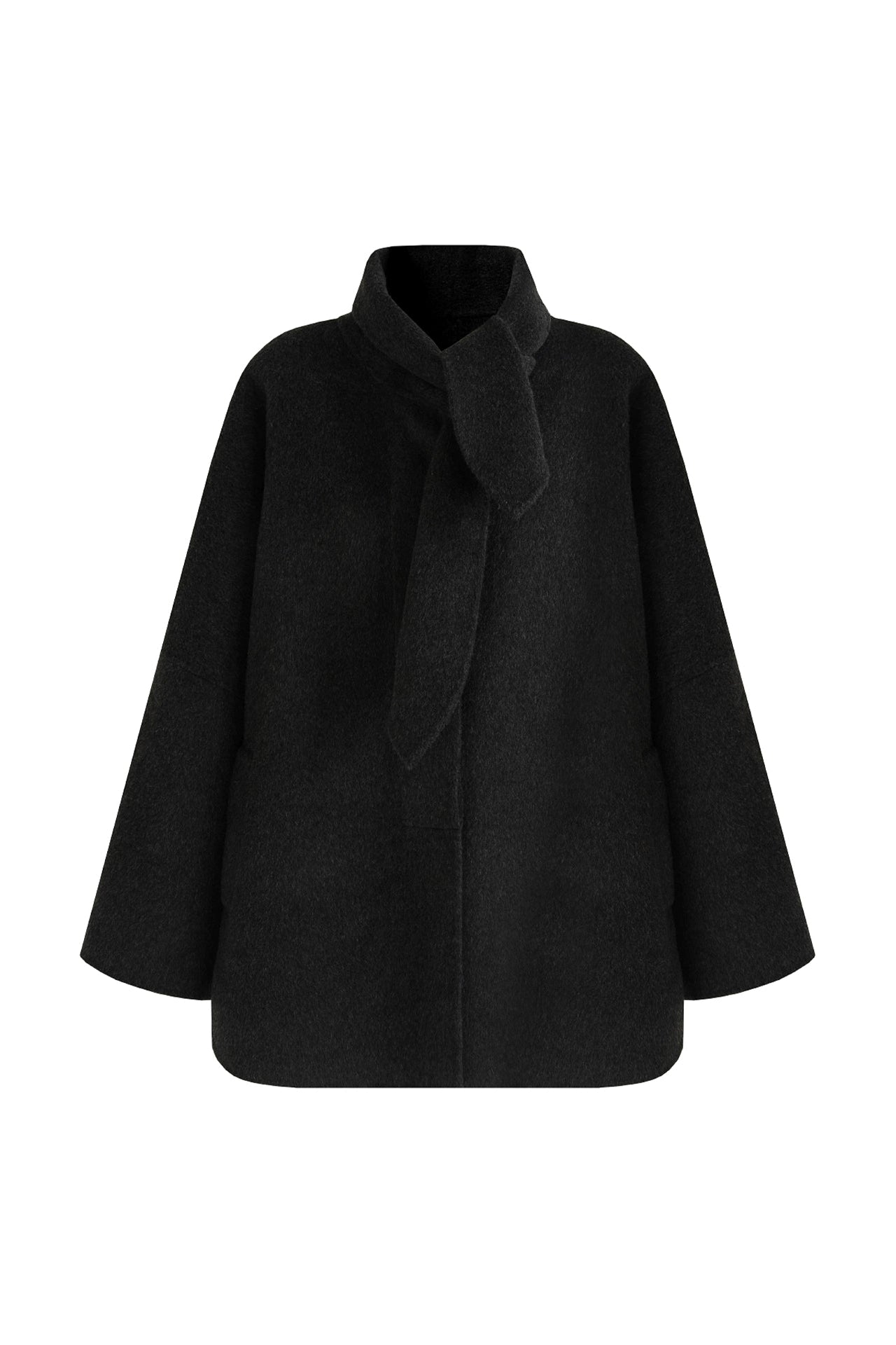 繫領雙面羊毛大衣 B4505