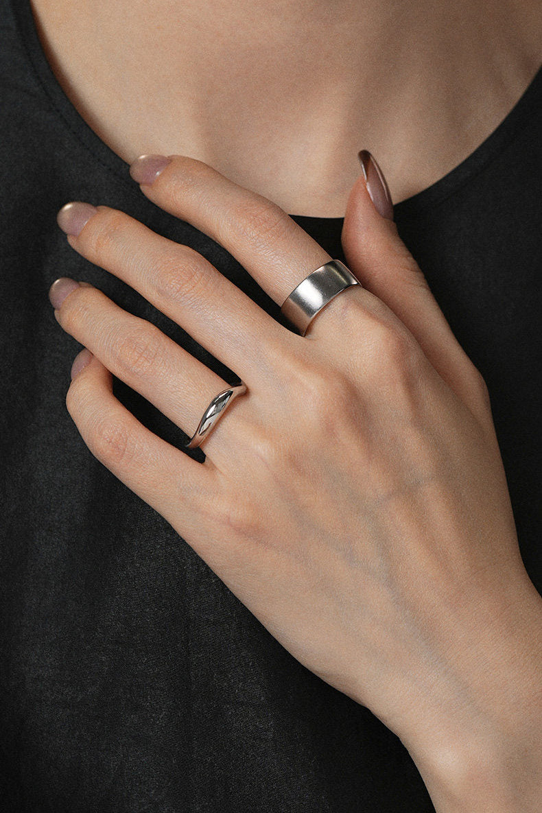 S925プレーンサークルマットオープンリング　B4720