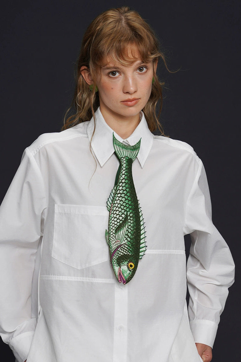 グリーンフィッシュヴィンテージ刺繡ニッチネクタイ　B4160