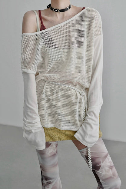 Infinity Mesh Long Sleeve Sweater B4254