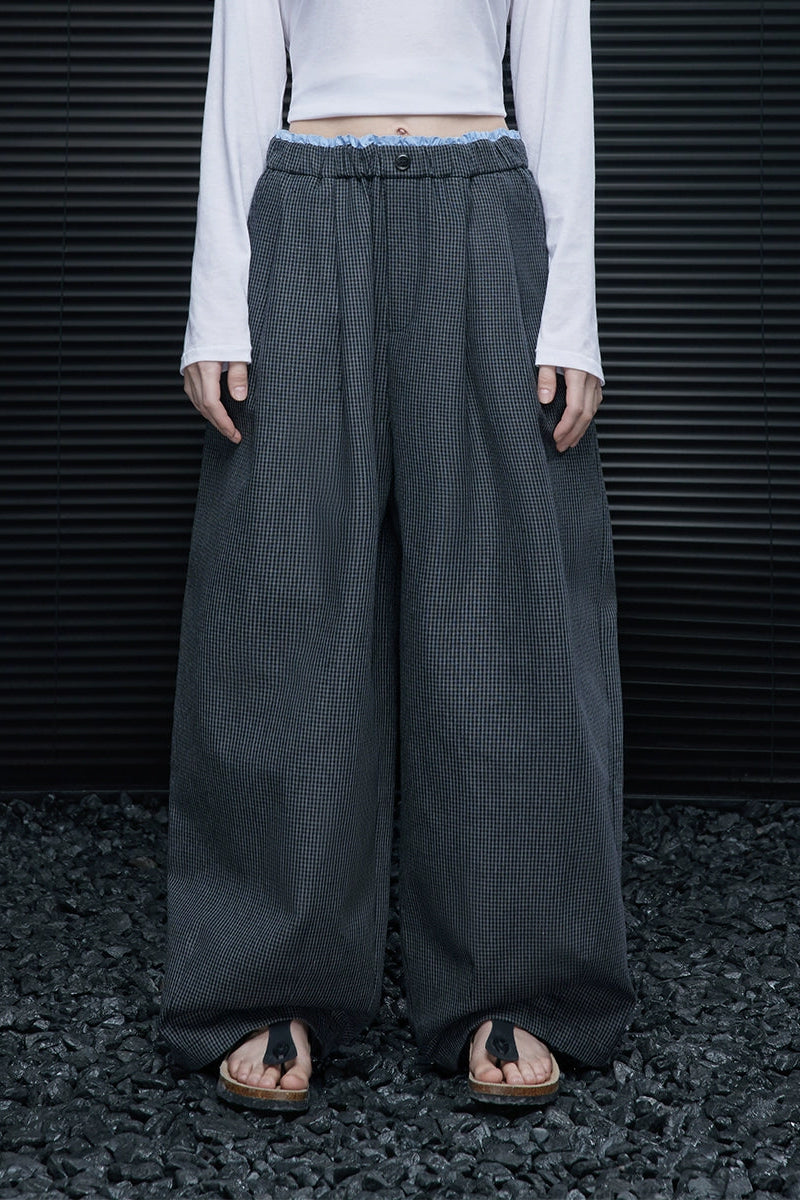 チェックレイジーハンサムワイドパンツ　B4363