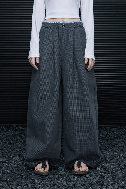 チェックレイジーハンサムワイドパンツ　B4363