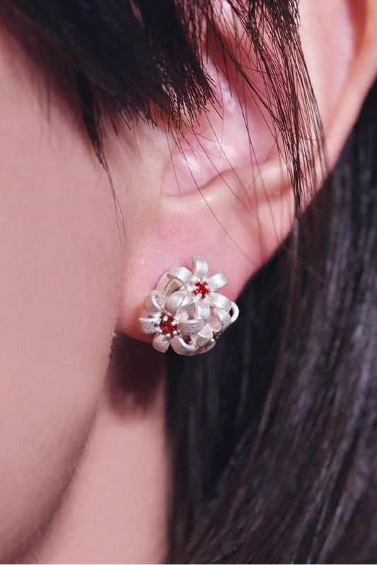アザーショアフラワーS925ピアス　B4467