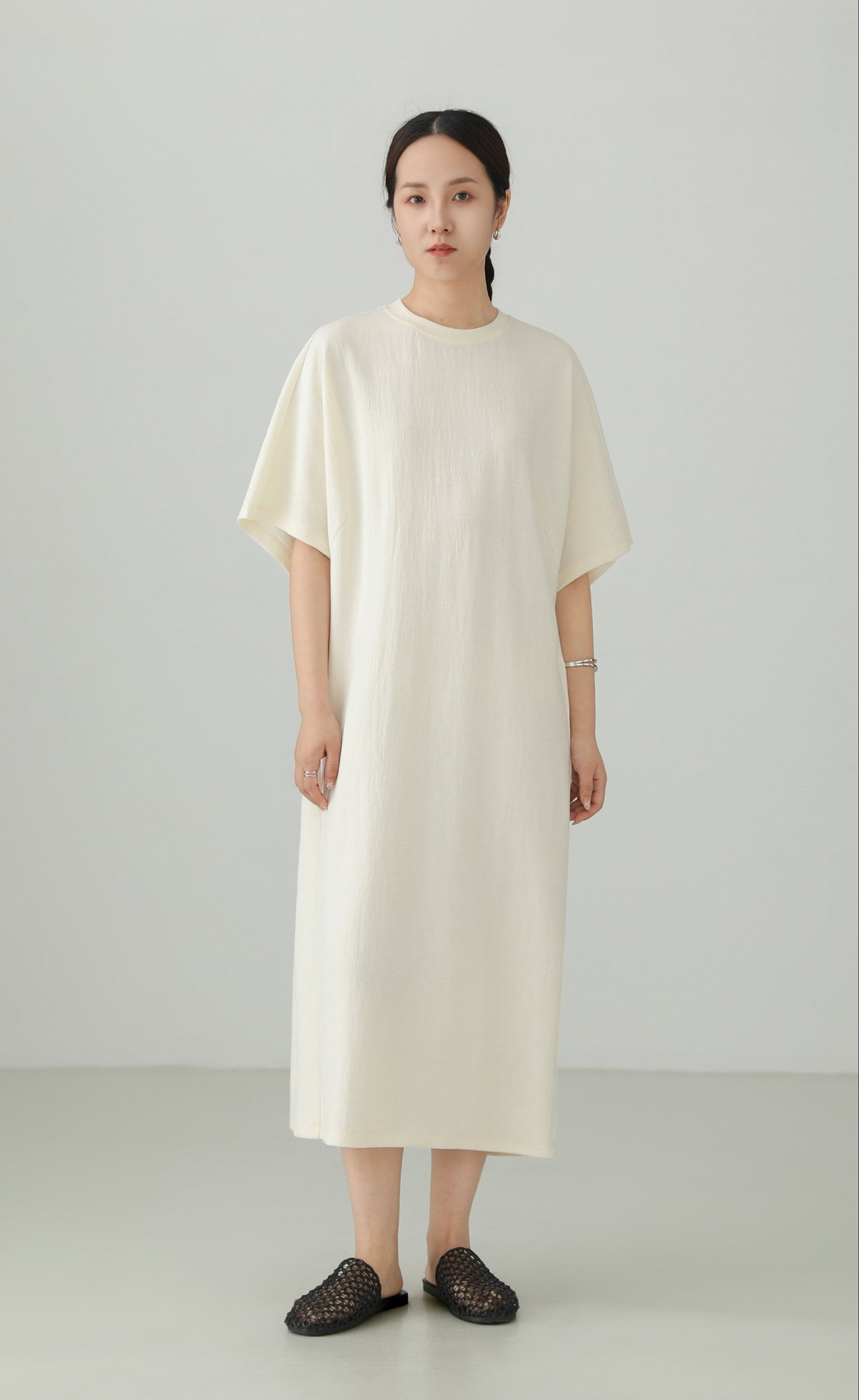 Minimal Cutwork Oversized Dress B4892