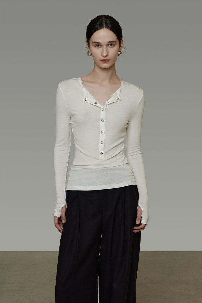 半開襟修身T卹 B4504