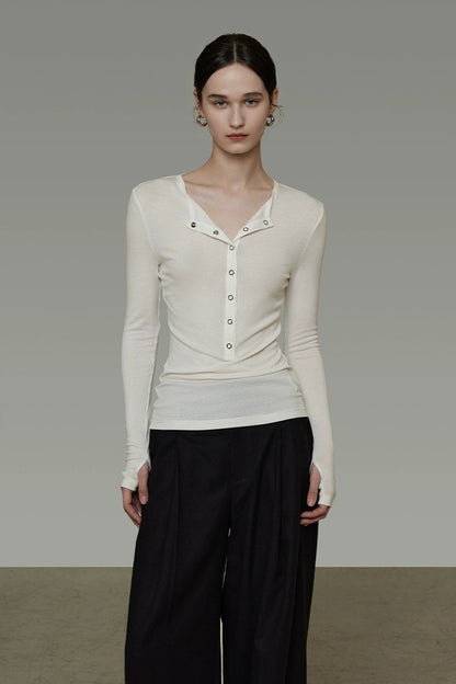 半開襟修身T卹 B4504