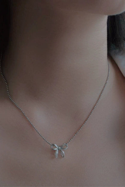 S925ボウニッチネックレス　B4298