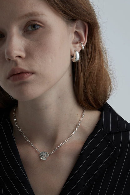 S925 極簡耳骨夾、穿孔耳環、頸鍊 B4228