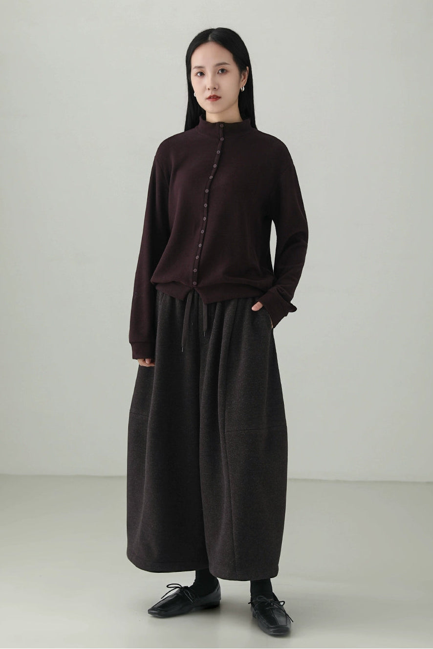 テンセルウールダブルフェイスニットトップス　B4523