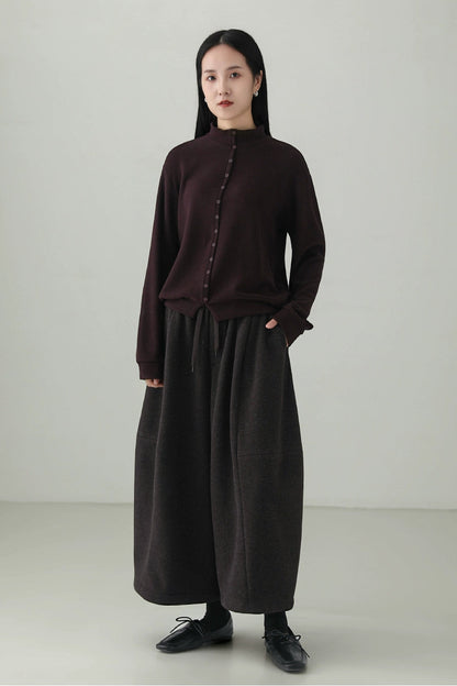 テンセルウールダブルフェイスニットトップス　B4523