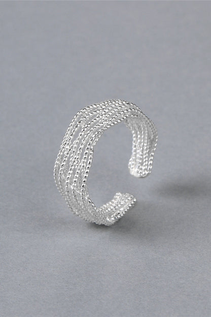 S925 ギャラクシーウーブンスレッドオープンリング　B4521