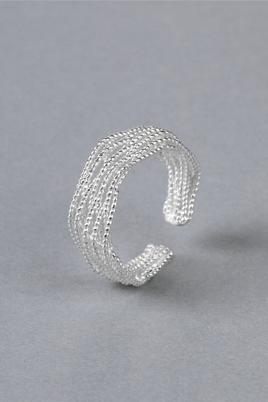 S925 ギャラクシーウーブンスレッドオープンリング　B4521