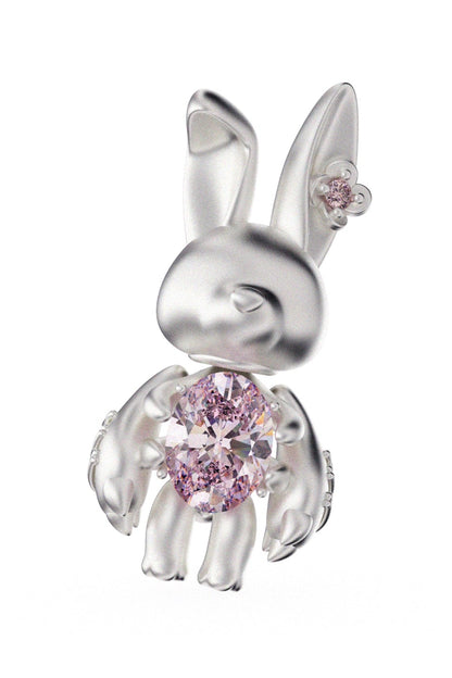 S925ダークゴシックバニーピアス（シングル）　B3977