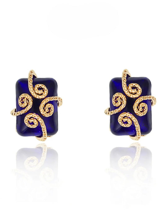 レトロガラスハイエンドピアス　B2564