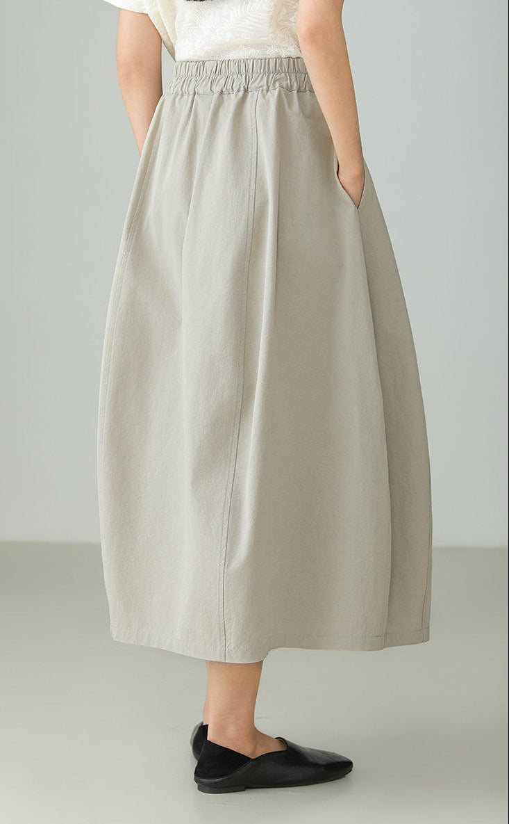 Premium Washed Cotton Balloon Skirt B4896