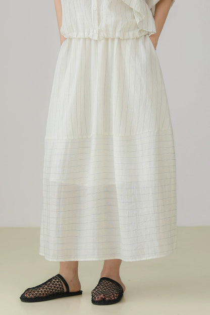 Irregular Striped Bud Skirt B3966