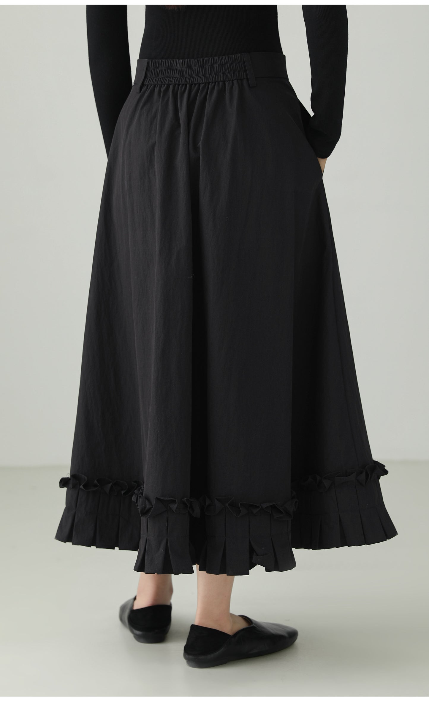 ブロケードコットンプリーツレーススカート　B4730