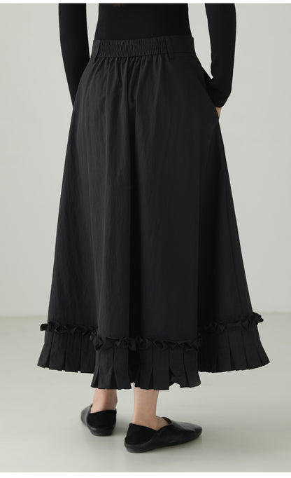 ブロケードコットンプリーツレーススカート　B4730