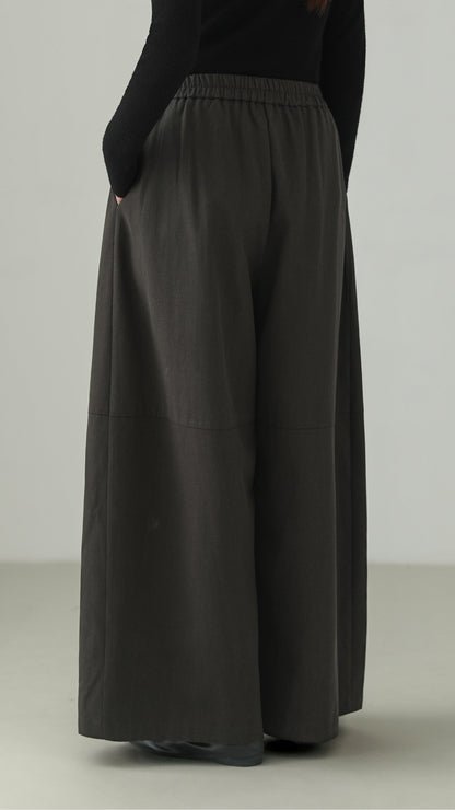 Tencel Cotton Tuck Wide Pants B5006