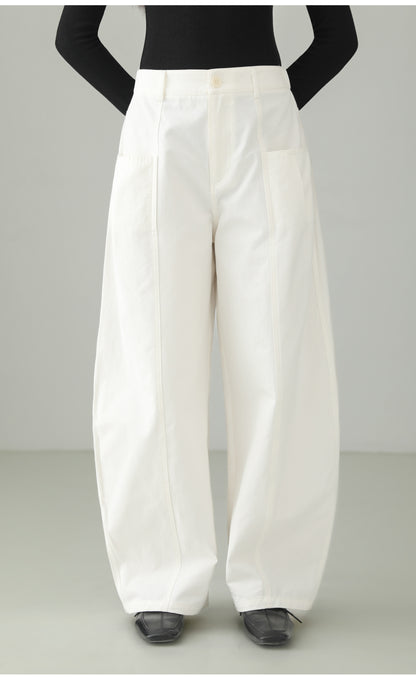High-end Cotton Minimal Straight Pants B4726
