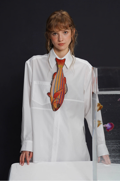 レッドフィッシュヴィンテージ刺繡ボウタイ　B4163