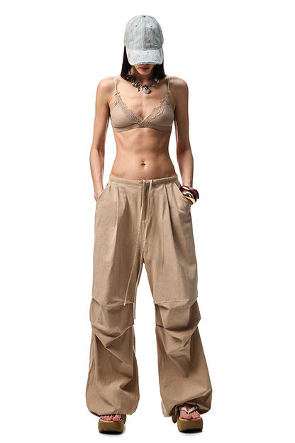 ヴィンテージダメージウオッシュ立体プリーツカーゴパンツ　B3943