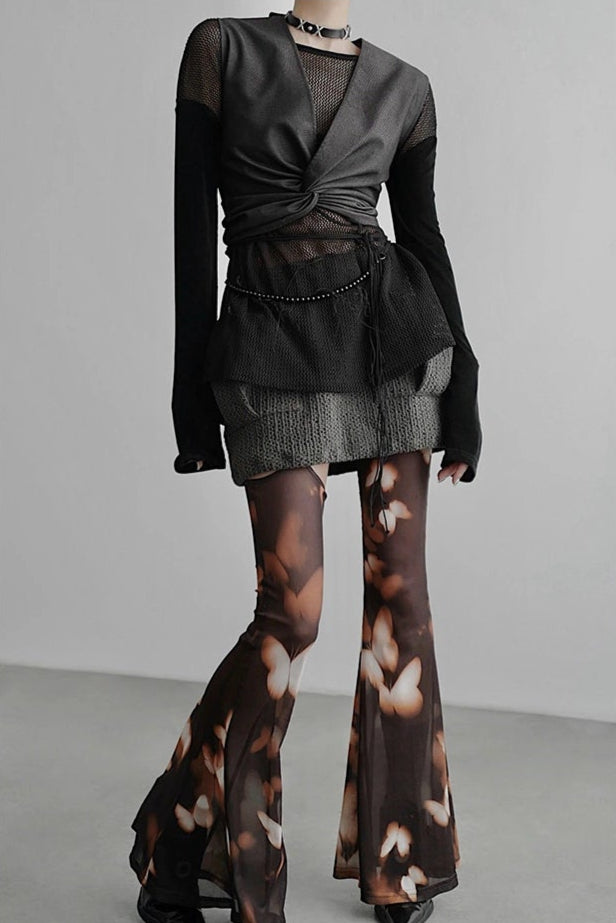 Infinity Mesh Long Sleeve Sweater B4254