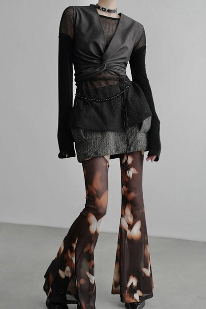 Infinity Mesh Long Sleeve Sweater B4254