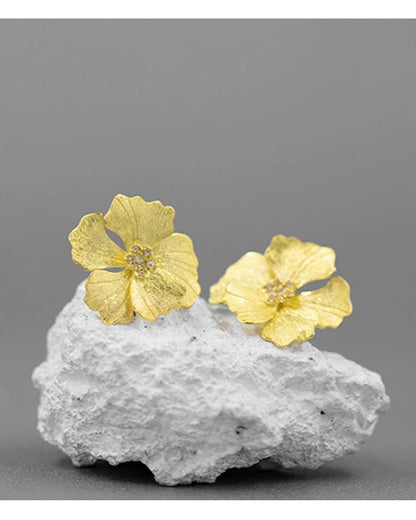 S925花牡丹耳環 B4263