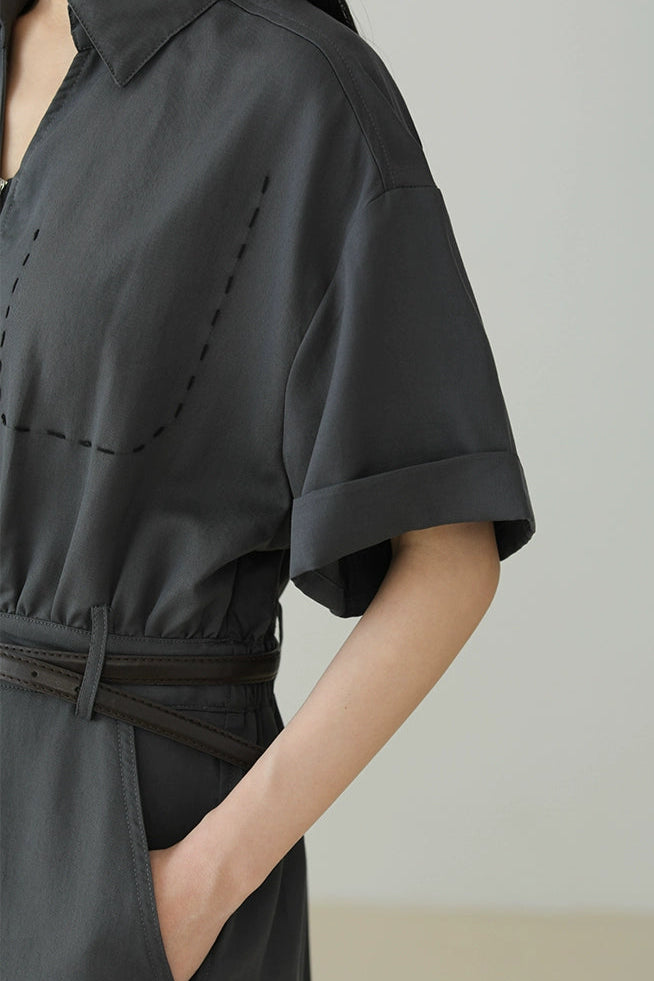 テンセルキュプラシャツワンピース　B3963