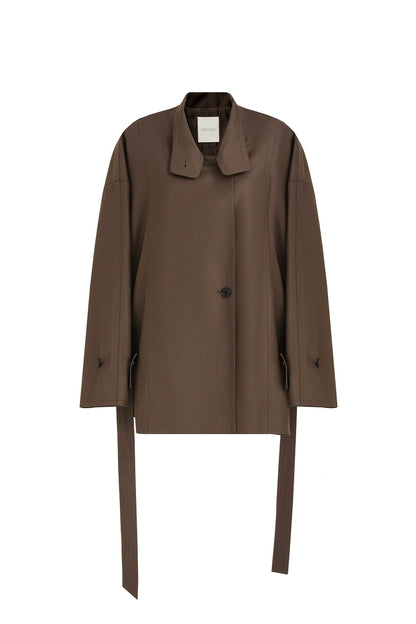 High-end loose short trench coat B4292