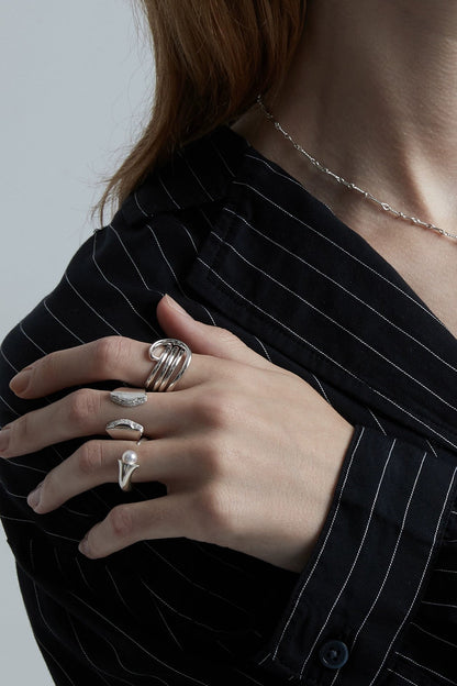 S925開口戒指/線圈戒指 B4233