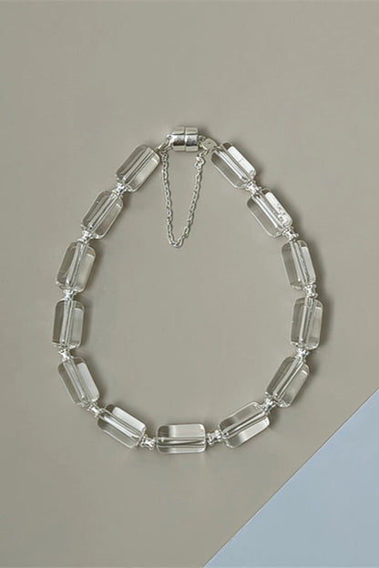 S925ブラジル産ホワイトクリスタルブレスレット　B4207