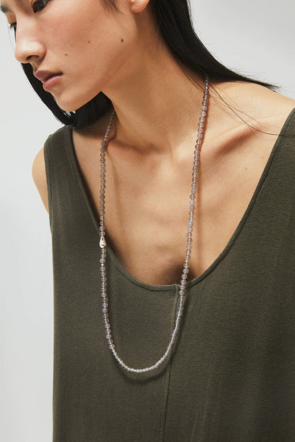 S925紅瑪瑙珠長項鍊 B4376